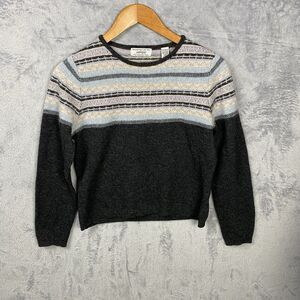 Lord & Taylor Sweater Fair Isle Size PM Women’s Lambswool Angora Winter Vintage
